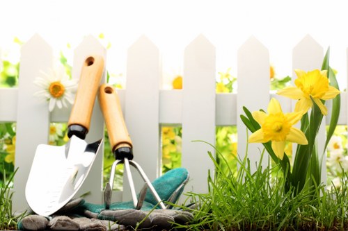 Professional landscape gardener working in Chelsea